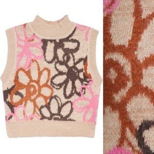 PacSun Floral Intarsia Mock Neck Sleeveless Sweater